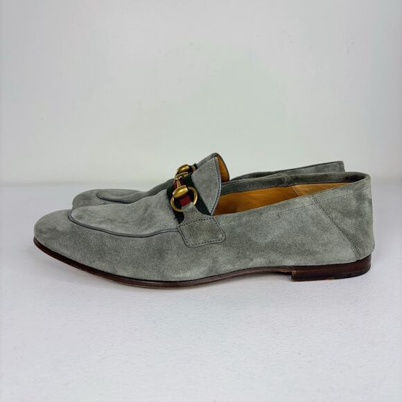 Gucci Loafers Suede Shoes Men’s UK 7.5 US 8 EU 42.5 Green Gray Horsebit Brixton - Picture 4 of 14